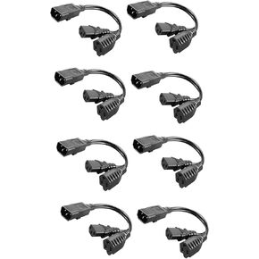 8-Pack C14 to C13+NEMA 5-15R Y Splitter Power Plug Cord