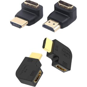 VCELINK 2-Pack 4K HDMI 90 Degree and 270 Degree Adapter Bundle with 2-Pack 8K HDMI Flat 90 Degree and 270 Degree Adapter