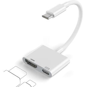 USB-C to HDMI Adapter for iPhone 16 15 MacBook iPad, 4K@60Hz Type C to HDMI Adapter with 100W PD Multiport Digital AV Converter for Galaxy, Pixel, Tablets, Switch, Laptop to HDTV Projector Monitor