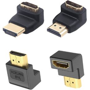 VCE 2-Pack 4K & 8K HDMI Angled Adapters Bundle