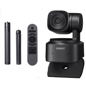 OBSBOT Tiny SE 1080P 100FPS Webcam Bundle with Remote & Tripod, AI Tracking PTZ Streaming Camera with 1/2.8" Sensor, Gesture Control, Dual ISO, Staggered HDR, Web Camera for Desktop Computer, Laptop.