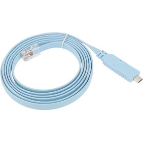 1Pc Type-C Console Cable Type-C to RJ45 Serial Port Debugging Cable for Switches Routers Firewalls Servers Laptops 1.8m Blue