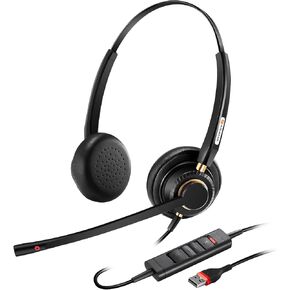 Arama Yealink Phone Headset with Microphone Noise Cancelling, RJ9 Office Telephone Headsets Compatible with Yealink T20P T21P T26P T23G T46G T48G T42S T46S Avaya 1608 9608 9611 Grandstream (A802Y2)