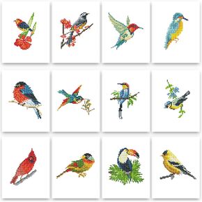 PeakLuv 12pcs Small Diamond Art Kits Small Diamond Painting Kits, Green Plants Mini Diamond Art Kits for Beginners, DIY Square Drill Mini Gem Painting 1-Hour Painting for Home Desktop Decor, 6X7in