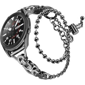 Compatible with Garmin Vivoacitve 5,Forerunner 55/165/165 Music,Venu SQ 2 Band for Women,Metal Classic Bling Replacement Luxury Jewelry Wristband Bracelet Strap