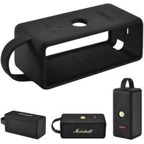Silicone Cover Case for Marshall EMBERTON III Portable Bluetooth Speaker - Replacement Anti-Bump Protective Cover - Black Case