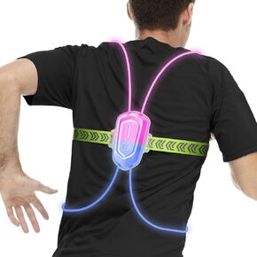 LED Safety Vest, Running Light Vest, Running Lights for Runners, High Visibility LED Running Vest with Control, LED Reflective Running Vest with Front Light, USB Rechargeable Waterproof Running Light