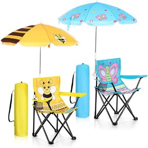 1 مجموعة كرسي شاطئ الأطفال مع مظلة كرسي قابلة للطي المظلة مع مشبك عالمي للأطفال شاطئ التخييم الفناء في العشب المسبح في الهواء الطلق (الفراشة) in Kuwait