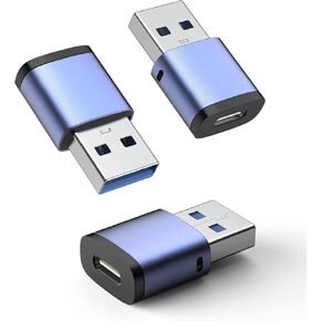 MoKo USB to USB C Adapter 2 Pack, 5Gbps Type C Female to USB 3.0 Male Adapter USB C Charger Connector Compatible with iPhone 16 15 14 13, Apple Watch 10 9 8 7, AirPods 4, CarPlay, Galaxy S24 S23