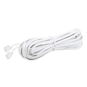 RJ11 6P4C Phone Extension Cord, 1Pack 16 Feet Phone Cable, White Telephone Line Cord, Telephone Wire for Office or Home