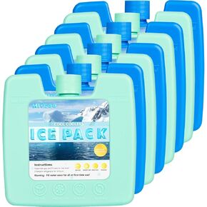 MIYCOO Ice Packs Reusable for Cooler - 8 Pack Long-Lasting Cold Freezer Packs for Coolers & Lunch Bags - Cooler Ice Packs for Lunch Box, Beach, Fishing, Camping Gear