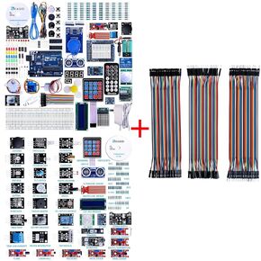 ELEGOO UNO R3 Project Most Complete Starter Kit Upgraded 37 in 1 Sensor Modules Kit 120pcs Multicolored Dupont Wire
