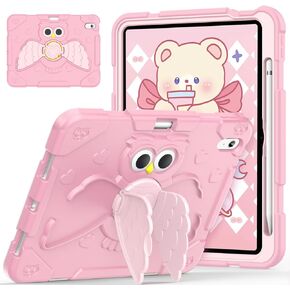 Case for iPad (A16) 11th Generation 11 inch 2025/ iPad 10th Generation 10.9 inch 2022 with Pencil Holder/ 360° Rotating Stand, Shockproof Cover for iPad 11th/10th Gen Kids Girls (Colourful)