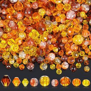 Landical 1215 Pcs Glass Beads Crackle Crystal Faceted Glass Bicone Crystal Beads for DIY Jewelry Necklace Wristband Earring(Red, Blue, White)