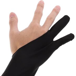 UPKOCH Artist Drawing Gloves 2-Pack - Breathable Anti-Slip Gloves for Graphic Tablet, Pad, Paper Sketching, Left & Right Hand, Soft Polyester L Size (16.9x4.3in, Black)