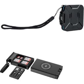 JJC Portable Micro SD TF Card Case Holder with Memory Card Reader Holder, High-Speed USB 3.1 Gen 2 Type-C Interface for Cameras Smartphones Drones