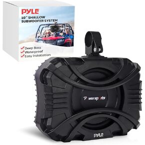 Pyle 10 Inch Subwoofer System - 400 Watts Powered Subwoofer for Marine & Powersports, Quick-Mount, Water Resistant Vehicle System, Weatherproof Housing, Designed for UTVs & Boats