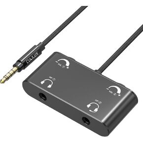 Cubilux Headphone Splitter with Volume Control, 3.5mm Dual Earphones Connector, 1/8 Double Audio Jack Adapter for 2 People, Music Share Adapter for Plane, Train Travel