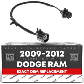 Rear View Backup Camera - Compatible with 2009-2012 Dodge Ram 1500, 2500, 3500 - Reverse Park Assist Camera Replacement - OEM 56054164AD, 590-078