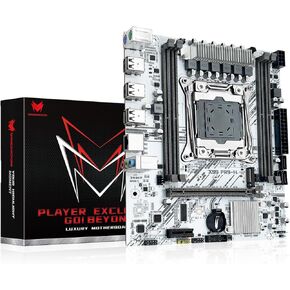 X99 LGA 2011-3 Motherboard for Intel Xeon E5 V3/V4 and Core i7 Series Processors (Micro ATX, DDR4 Max 128GB, PCIe 3.0, M.2 Protocol, Gigabit LAN) PC Server Mainboard, X99 PR9-H White