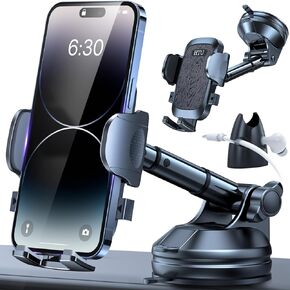 Phone Holders for Your Car [88 LBS Super Heavy Duty] Suction Cup Phone Holder Windshield/Dashboard/Window, Universal Car Phone Holder Mount, Compatible with iPhone, Samsung & Other Cellphone,Black