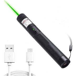 Tactical Flashlight Green Focusing Bright Light Long Distance Lighting USB Cable Charging for Camping,Hiking,Hunting,Fishing