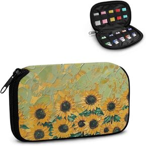 Flower Butterfly Print USB Flash Drive Case Thumb Drive Case, Portable USB Holder Storage Bag with 10 Slots, Office Home Electronic Accessories Organizer for USB Flash Drive Jump Drive