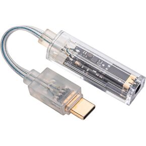 USB C to 3.5mm Jack Audio Adapter, Lossless 32bit/384Khz DAC Decoding Transceiver, Type-C Aux Headphone Cable Converter for Android Phone, iPad, iPhone 15 16 Pro Max Plus - Transparent