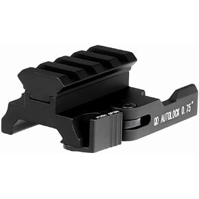 Low Profile Picatinny Rail Riser Mount Adaptor with QD Lever Lock Quick Release Red Dot Riser Mounts，Picatinny Riser Mount for Scope Ring & Optics Sights (4 Slots/0.75 inch)