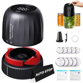 3 in 1 Electric Mason Jar Vacuum Sealer Kit with Wide & Regular Mouth, Vacuum Sealer Kit Food Storage