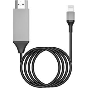 [Apple MFi Certified] Lightning to HDMI Cable Adapter for iPhone,1080P Lightning Digital AV Adapter HDTV Cord Connector Compatible with iPhone/iPad to TV Projector Monitor No Need Power Supply-6.6ft