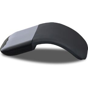 Bluetooth Arc Mouse - Portable Mini Folding Travel Mouse Without USB Receiver, Foldable Mice Suitable for Laptop, Tablet - Black