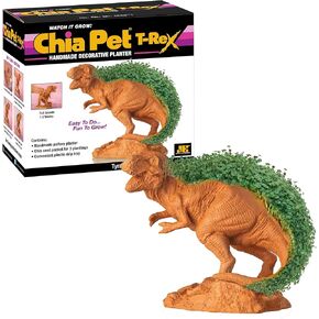 Chia Pet T -rex - Tyrannosaurus مع حزمة البذور ، زارع الفخار الزخرفي ، من السهل القيام به والمرح للنمو ، هدية جديدة ، مثالية لأي مناسبة