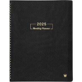2024-2025 Monthly Planner - 18 Monthly Planner/Calendar 2024-2025, Jul 2024 - Dec 2025, 8.86" x 11.4", Monthly Tabs, Faux Leather, Pocket, 25 Note Pages, Passwords, Twin-Wire Binding, Thick Pape