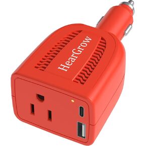 100W Car Power Inverter DC 12V to 110V AC Vehicle Outlet Plug Adapter Converter 5V USB Charging Port Outlet | Mini Car Cigarette Lighter Charger, Plug Adapter Included for Laptop Computer