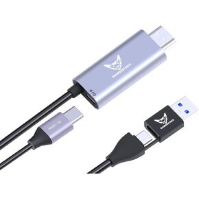4K Video Capture Card with 100W PD HDMI to USB 3.0/USB C 1080P 60fps Cam Link Card,Record Capture Device for Streaming, Live Broadcasting, Video Conference, Teaching, Gaming,VR