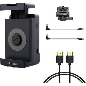 Accsoon SeeMo with HDMI A-A Cable, HDMI to USB C Video Capture for iPhone and iPad, Support 1080 P 60 FPS Video, Real-Time Monitoring/Streaming/Recording,iOS 12.0 or Later iPhone/ipad Adjustable
