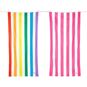 Dock & Bay Beach Towel Bundle - 2X Cabana Beach Towel - for Travel, Swimming, Camping, Holiday - Super Absorbent, Quick Dry, Sand Free - Compact, Lightweight - 100% Recycled Materials - Includes Bag