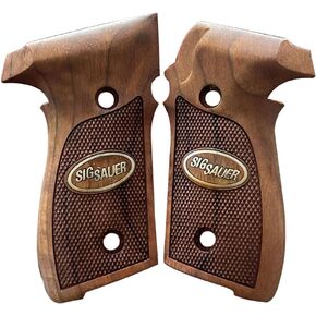 Salvatore Walnut Wood Handle Pistol Grips for Sig Sauer P229 with Metal Logo 5 Pieces Screws