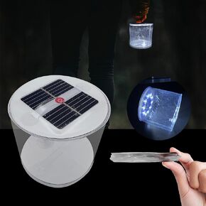 CLT Solar Inflatable LED Lights Round, Long Lasting Solar Lights, Waterproof Outdoor Camping Lanterns, Solar-Powered LED for Survival, Emergency, Camping, and Travel