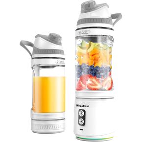 Portable Blender Personal Juicer for Shakes and Smoothies - 27 OZ Electric Protein Shaker Bottle with Insulated Sleeve, Travel Lid, USB-C Rechargeable - Mini Small Blender Cup for Kitchen, Office, Gym