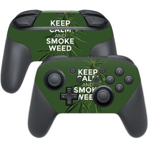 MightySkins Skin Compatible with Nintendo Switch Pro Controller - Smoke Weed | Protective, Durable, and Unique Vinyl Decal wrap Cover | Easy to Apply, Remove, and Change Styles | Made in The USA
