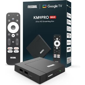 MECOOL Android TV Box KM9 Pro Max Streaming Media Player,4K Streaming Device for TV with HDR10+, Dolby Vision & Atmos, Bluetooth & Wi-Fi,Voice Remote,Black