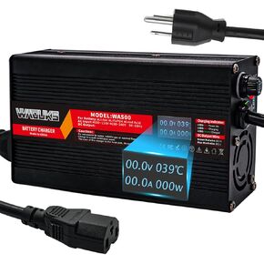 87.6V 5A LiFePO4 Battery Charger with OLED Display Usd for 24S 72V 76.8V LiFePO4 Battery Smart Fast Charger