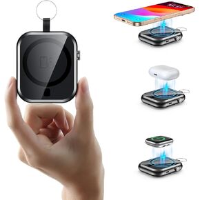 Magnetic Power Bank 10000mAh with Detachable Lanyard-3-in-1 Magnetic Wireless Charger,22.5W PD Fast Charging,Compact Portable Battery Pack for iPhone 16/15/14/13/12,Apple Watch & AirPods