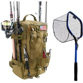 Fishing Backpack Tackle Bag - Floating Fishing Net Fish Landing Net