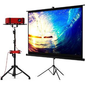 100" Projector Screen with Stand & Universal Projector Tripod Stand