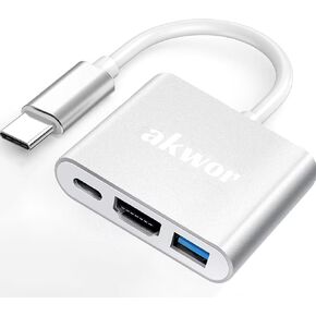 USB C to HDMI VGA Adapter for Dual Monitor, 4 in 1 USB C Hub with 4K HDMI, 1080P VGA, USB 3.0 5Gbps, 100W PD, Laptop Docking Station Compatible for MacBook Air/Pro, Dell XPS, Surface, iMac More