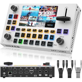 MT-ViKI Live Streaming Video Switcher - 4 HDMI Inputs, 5.5-inch LCD Screen, PTZ Control, Chroma Key, USB 3.0 Streaming, Ideal for Live Events, Weddings, Broadcasts
