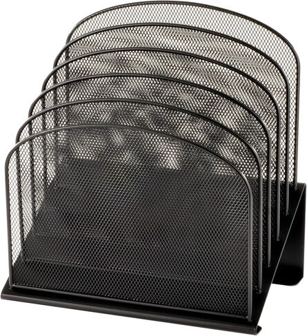Safco Onyx Desk Organizer, 5 Tiered Vertical Compartments, Office and Classroom Mailbox , Paper and Mail Sorter, Steel Mesh, Black in Kuwait